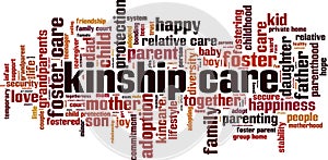 Kinship care word cloud photo