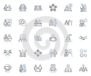 Kinship line icons collection. Family, Bond, Connections, Heritage, Siblings, Descendants, Unity vector and linear