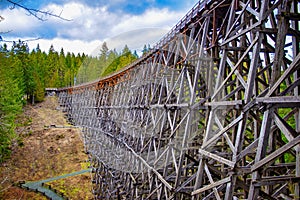 Kinsol Trestle wooden railroad bridge in Vancouver Island