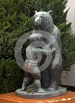 Kintaro and the bear, Mt. Fuji, Japan