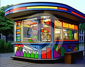 Kiosk artistic colorful modern photo