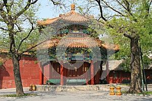 A kiosk in the Lama Temple in Beijing (China) photo