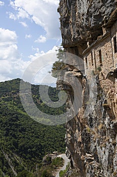 Kipinas manastery building high in cave and rocks