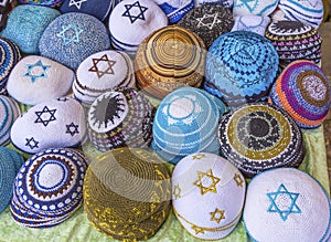 Kippahs Yarmulkes Jewish Hats Souvenirs Safed Tsefat Israel