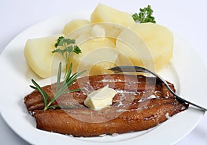 Kipper and potatoes