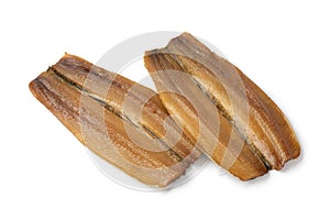 Kipper, smoked herring,  isolated on white background photo