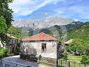 Kipseli village in arta perfecture in spring season greece