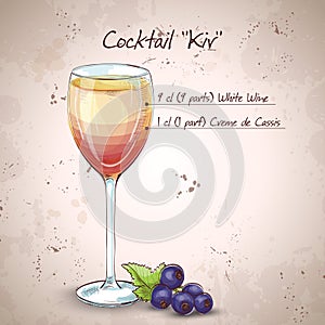 Kir alcohol cocktail