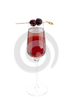 Kir royale alcoholic classic cocktail in a champagne glass