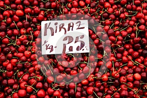 Kiraz Means cherries in Turkish. Sweet Cherries at Istanbul Market photo