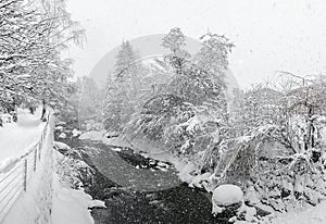 Kirchberg in Tirol, winter. River