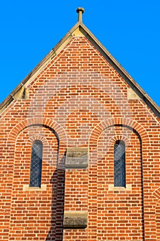 Kirchheim Teck, Germany, January 12 2024: St. Ulrich Church - Brick church built in the French early Gothic style