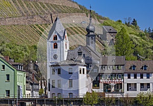 KirchtÃ¼rme in der Stadt Kaub am Rhein