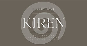 Kiren Elegant and luxury alphabet letters font and number.