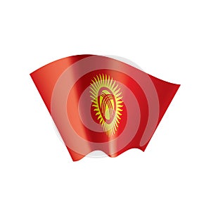 Kirghizia flag, vector illustration on a white background