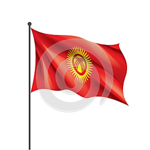 Kirghizia flag, vector illustration on a white background