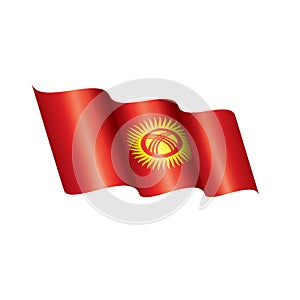 Kirghizia flag, vector illustration on a white background