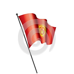 Kirghizia flag, vector illustration on a white background