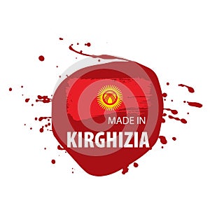 Kirghizia flag, vector illustration on a white background