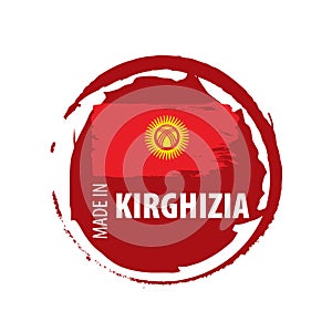 Kirghizia flag, vector illustration on a white background