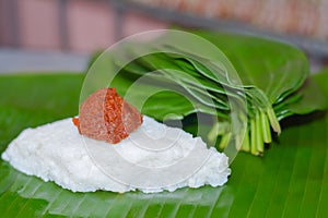 Kiribath, The milk rice is a traditional Sri Lankan food