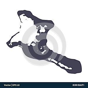 Kiribati - Australia & Oceania Countries Map Icon Vector Logo Template Illustration Design. Vector EPS 10.