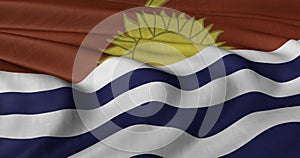 Kiribati flag fluttering in light breeze