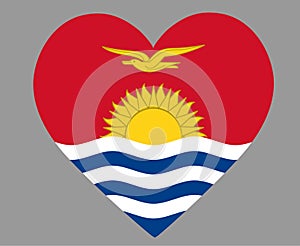 Kiribati Flag National Oceania Emblem Heart Icon Vector