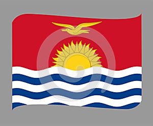 Kiribati Flag National Oceania Emblem Ribbon Icon Vector