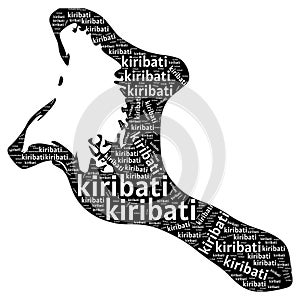 kiribati with name. isolated white background