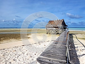 Kiribati Over-Water Thatched Hut photo