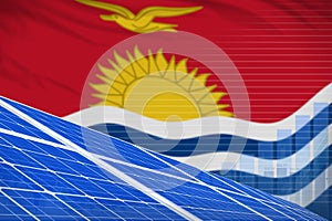 Kiribati solar energy power digital graph concept - environmental natural energy industrial illustration. 3D Illustration