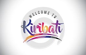 Kiribati Welcome To Message in Purple Vibrant Modern Colors.