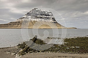 Kirkjufeel and seaweed beach