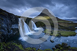 Kirkjufell Mountain and Kirkjufellsfoss in Fall