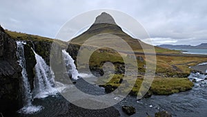 Kirkjufell mountain and Kirkjufellsfoss waterfall, Grundarfjordur, Iceland