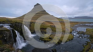 Kirkjufell mountain and Kirkjufellsfoss waterfall, Grundarfjordur, Iceland