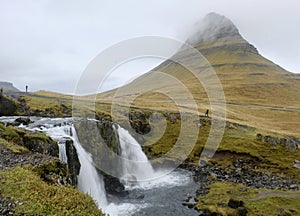 Kirkjufell mountain with waterfall in the foreground, Iceland