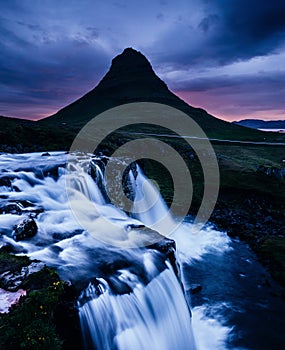 The Kirkjufell volcano the coast of Snaefellsnes peninsula