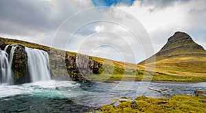 Kirkjufellsfoss waterfall in Iceland