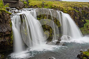 Kirkjufellsfoss waterfall in Snaefellsnes peninsula in Iceland