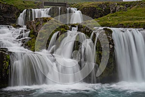 Kirkjufellsfoss waterfall in Snaefellsnes peninsula in Iceland