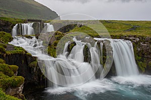 Kirkjufellsfoss waterfall in Snaefellsnes peninsula in Iceland