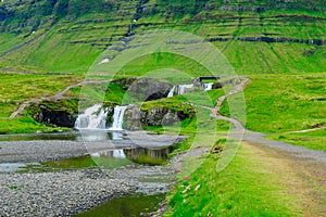 The Kirkjufellsfoss waterfalls