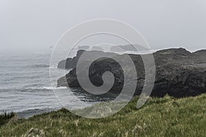 Kirkjufjara beach cliffs