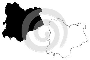 Kirklareli map vector photo
