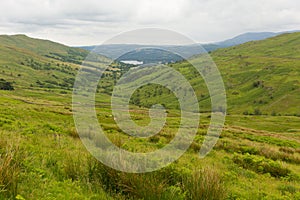 Kirkstone Pass view towards Grasmere by Kirkstone Pass Inn Lake District England UK