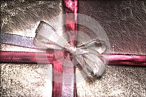 Kirlian glow on beautifully wrapped christmas gifts with ribbons