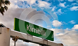 Kirribilli sign against blue sky, Sydney photo