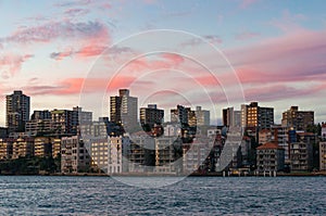 Kirribilli suburb of Sydney at sunset